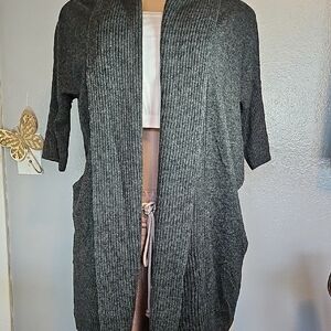 Banana Republic Charcoal Open Front Cardigan